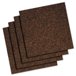 Quartet Cork Panels, 12" x 0.38" x 12", Brown, 4/Pack