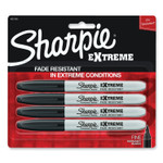 Sharpie Extreme Marker, Fine Bullet Tip, Black, 4/Pack