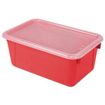 Cubby Bins, Lids Included, 12.25" X 7.75" X 5.13", Red, 6/pack (STX62407U06C) Product Image 