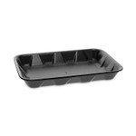 Pactiv Evergreen Supermarket Tray, #4D1, 9.5 x 7 x 1.25, Black, Foam, 500/Carton (PCT0TFB04D10000) View Product Image