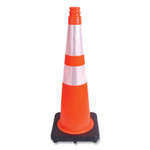 Tatco Traffic Cone, 10.75 x 10.75 x 28, Orange/Silver/Black