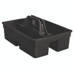 Rubbermaid Commercial Executive Carry Caddy, Two Compartments, Plastic, 10.75 x 6.5, Black