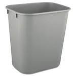 Rubbermaid Commercial Deskside Plastic Wastebasket, 3.5 gal, Plastic, Gray (RCP2955GRA) View Product Image