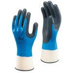 SHOWA Foam Grip 377 Nitrile-Coated Gloves, 2X-Large, Black/Blue/White View Product Image