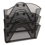 Safco Onyx Magnetic Mesh Panel Accessories, 3 File Pocket, 13 x 4.25 x 13.5. Black