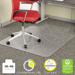 deflecto EconoMat Occasional Use Chair Mat, Low Pile Carpet, Flat, 36 x 48, Lipped, Clear