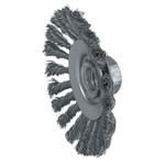 Weiler Knot Wire Bevel Wheel  4 1/2 In D X 3/8 W  .014 In Stainless Steel  12 500 Rpm (804-13466)