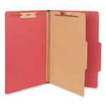 Universal Bright Colored Pressboard Classification Folders, 2" Expansion, 1 Divider, 4 Fasteners, Legal Size, Ruby Red Exterior, 10/Box