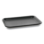 Pactiv Evergreen Supermarket Tray, #2, 8.38 x 5.88 x 0.69, Black, Foam, 500/Carton