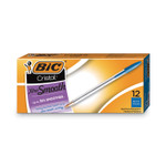 BIC Cristal Xtra Smooth Ballpoint Pen, Stick, Medium 1 mm, Blue Ink, Clear Barrel, Dozen (BICMS11BE) View Product Image