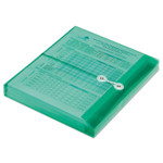 AbilityOne 7530016618835, SKILCRAFT Poly String/Button Side-Loading 1.25" Expansion Envelope, 1 Section, Letter Size, Green, 5/Pack
