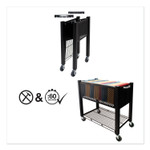 Vertiflex InstaCart File Cart, Metal, 1 Shelf, 1 Bin, 14.25" x 28.5" x 27.75", Black
