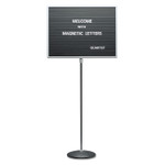 Quartet Adjustable Single-Pedestal Magnetic Letter Board, 24" x 18", Black Surface, Gray Aluminum Frame