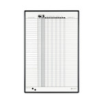 Quartet Employee In/Out Board System, 36-Person Tracking, 24" x 36", White/Gray Surface, Black Aluminum Frame