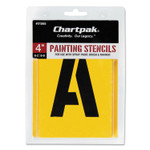 Chartpak Professional Lettering Stencils, Painting Stencil Set, A-Z Set/0-9, 4", Manila, 35/Set