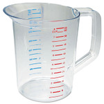 Rubbermaid Commercial Bouncer Measuring Cup, 2 qt, Plastic, Clear