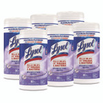 LYSOL Brand Disinfecting Wipes, 1-Ply, 7 x 7.25, Early Morning Breeze, White, 80 Wipes/Canister, 6 Canisters/Carton