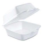 Dart Foam Hinged Lid Containers, 5.38 x 5.5 x 2.88, White, 500/Carton (DCC50HT1) View Product Image