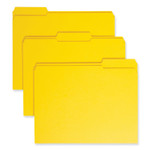 Smead Reinforced Top Tab Colored File Folders, 1/3-Cut Tabs: Assorted, Letter Size, 0.75" Expansion, Yellow, 100/Box (SMD12934) View Product Image