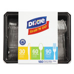 Dixie Combo Pack, Tray with Clear Plastic Utensils, Heavyweight, (90) Forks/(30) Knives/(60) Spoons, Plastic, Clear, 1,800/Carton