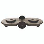 Rubbermaid Commercial BRUTE Tandem Dolly, Two-Container, 300 lb Capacity, 20.25w x 45d x 8h, Black