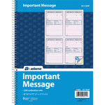 Adams Message Pad, Spiral, Carbonless, 11"x8-1/4", 200 Sets (ABFSC1184P) View Product Image