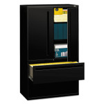 HON Brigade 700 Series Lateral File, Three-Shelf Enclosed Storage, 2 Legal/Letter-Size File Drawers, Black, 42" x 18" x 64.25"