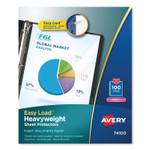 Avery Top-Load Poly Sheet Protectors, Heavy Gauge, Letter, Diamond Clear, 100/Box (AVE74100) View Product Image
