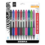 Zebra Sarasa Dry Gel X20 Gel Pen, Retractable, Medium 0.7 mm, Assorted Ink and Barrel Colors, 10/Pack (ZEB46881) View Product Image