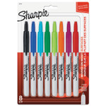 Sharpie Retractable Permanent Marker, Fine Bullet Tip, Assorted Colors, 8/Set