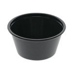 Pactiv Evergreen Plastic Portion Cup, 2 oz, Black, 200/Bag, 12 Bags/Carton (PCTYS200E) View Product Image