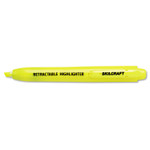 AbilityOne 7520015548210, SKILCRAFT Retractable Highlighter, Yellow Ink, Chisel Tip, Yellow Barrel, Dozen
