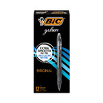 BIC Gel-ocity Gel Pen, Retractable, Medium 0.7 mm, Black Ink, Translucent Black Barrel, Dozen (BICRLC11BK) View Product Image