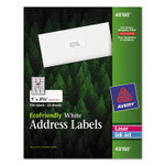 Avery EcoFriendly Mailing Labels, Inkjet/Laser Printers, 1 x 2.63, White, 30/Sheet, 25 Sheets/Pack (AVE48160) View Product Image