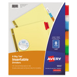 Avery Insertable Big Tab Dividers, 8-Tab, Double-Sided Gold Edge Reinforcing, 11 x 8.5, Buff, Assorted Tabs, 1 Set AVE11111 (AVE11111) View Product Image