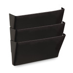 Universal Wall File Pockets, 3 Sections, Letter Size,13" x 4.13" x 14.5", Black, 3/Pack (UNV08121) View Product Image