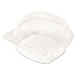 Pactiv Evergreen ClearView SmartLock Hinged Lid Container, Hoagie Container, 11 oz, 5.25 x 5.25 x 2.5, Clear, Plastic, 375/Carton (PCTYCI81050) View Product Image