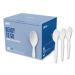 Perk Mediumweight Plastic Cutlery, Teaspoon, White, 300/Pack View Product Image