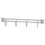 Alera Hook Bars For Wire Shelving, Four Hooks, 18" Deep, Silver, 2 Bars/Pack
