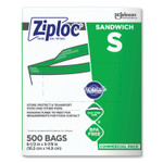 Ziploc Resealable Sandwich Bags, 1.2 mil, 6.5" x 6", Clear, 500/Box (SJN682255) View Product Image