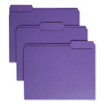 Smead Colored File Folders, 1/3-Cut Tabs: Assorted, Letter Size, 0.75" Expansion, Purple, 100/Box
