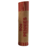 Iconex Preformed Tubular Coin Wrappers, Pennies, $0.50, 1,000 Wrappers/Box