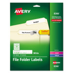 Avery Permanent TrueBlock File Folder Labels with Sure Feed Technology, 0.66 x 3.44, White, 30/Sheet, 25 Sheets/Pack AVE8366 (AVE8366) View Product Image