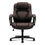 HON HVL402 Series Executive High-Back Chair, Supports Up to 250 lb, 17" to 21" Seat Height, Brown Seat/Back, Black Base