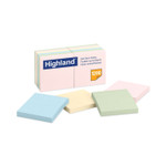 Highland Self-Stick Notes, 3" x 3", Assorted Pastel Colors, 100 Sheets/Pad, 12 Pads/Pack (MMM6549A) View Product Image