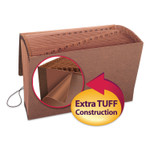 Smead TUFF Expanding Wallet, 31 Sections, Elastic Cord Closure, 1/15-Cut Tabs, Legal Size, Redrope