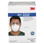 3M Particulate Respirator w/Cool Flow Exhalation Valve, Standard Size, 10/Box (MMM8511) View Product Image