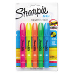 Sharpie Gel Highlighters, Assorted Ink Colors, Bullet Tip, Assorted Barrel Colors, 5/Set