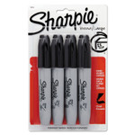 Sharpie Chisel Tip Permanent Marker, Medium Chisel Tip, Black, 4/Pack