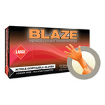 Ansell Blaze N48 Nitrile Exam Gloves  Beaded  X-Large  Orange (748-N484)